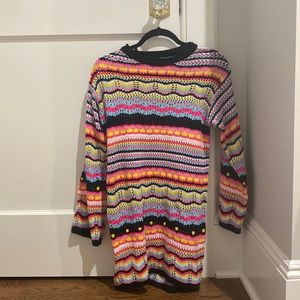 Colorful knit long sleeve dress